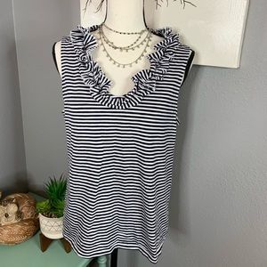 ❤️Talbots large petite black blouse ruffles top